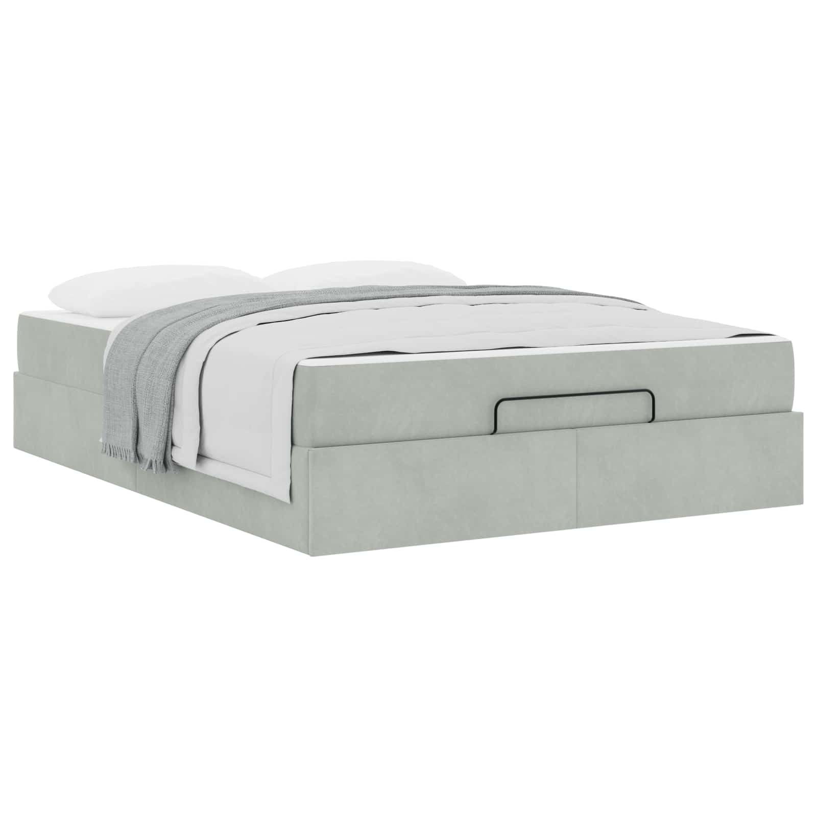 Cadre de lit avec matelas avec matelas 2 pcs Gris clair Velours - XIOS