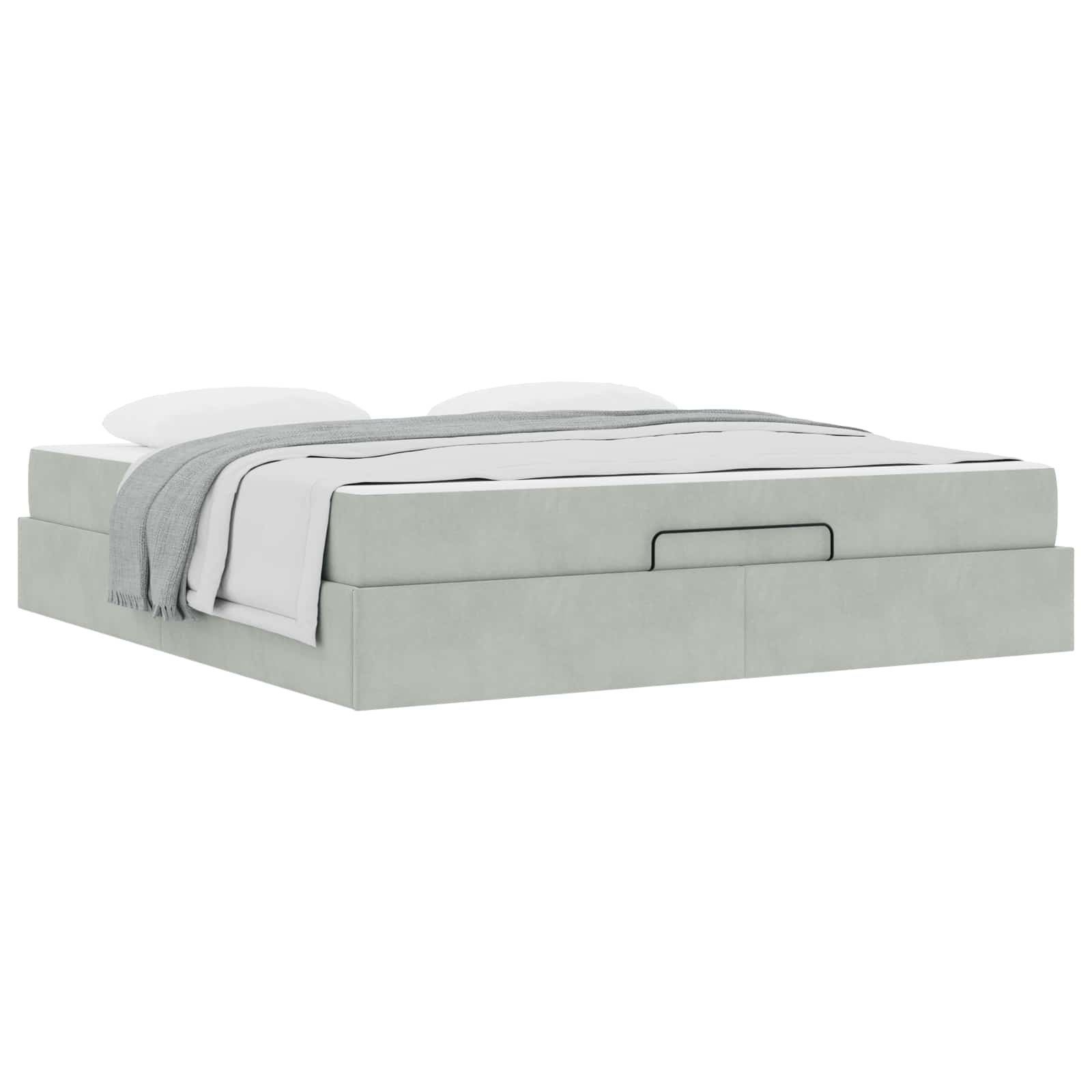 Cadre de lit avec matelas 2 pcs Gris clair Velours - XIOS