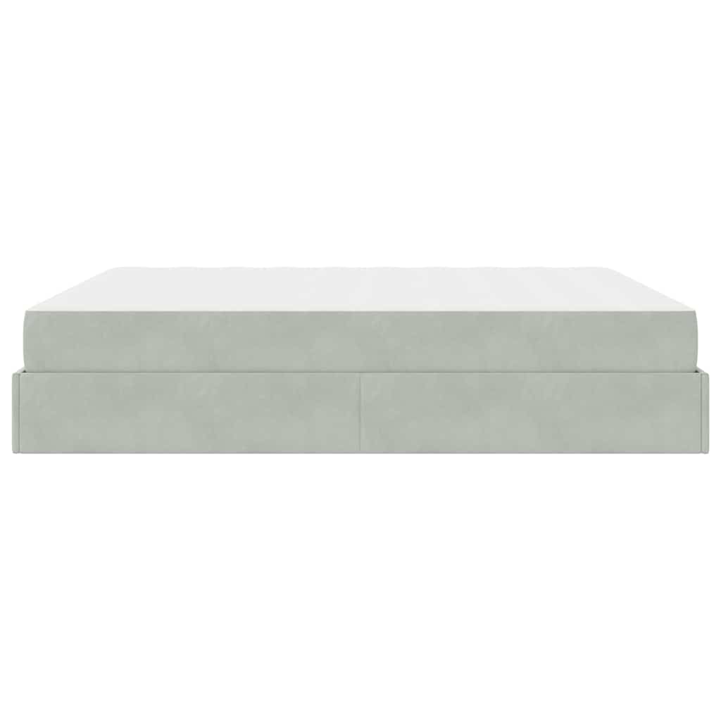 Cadre de lit avec matelas 2 pcs Gris clair Velours - XIOS
