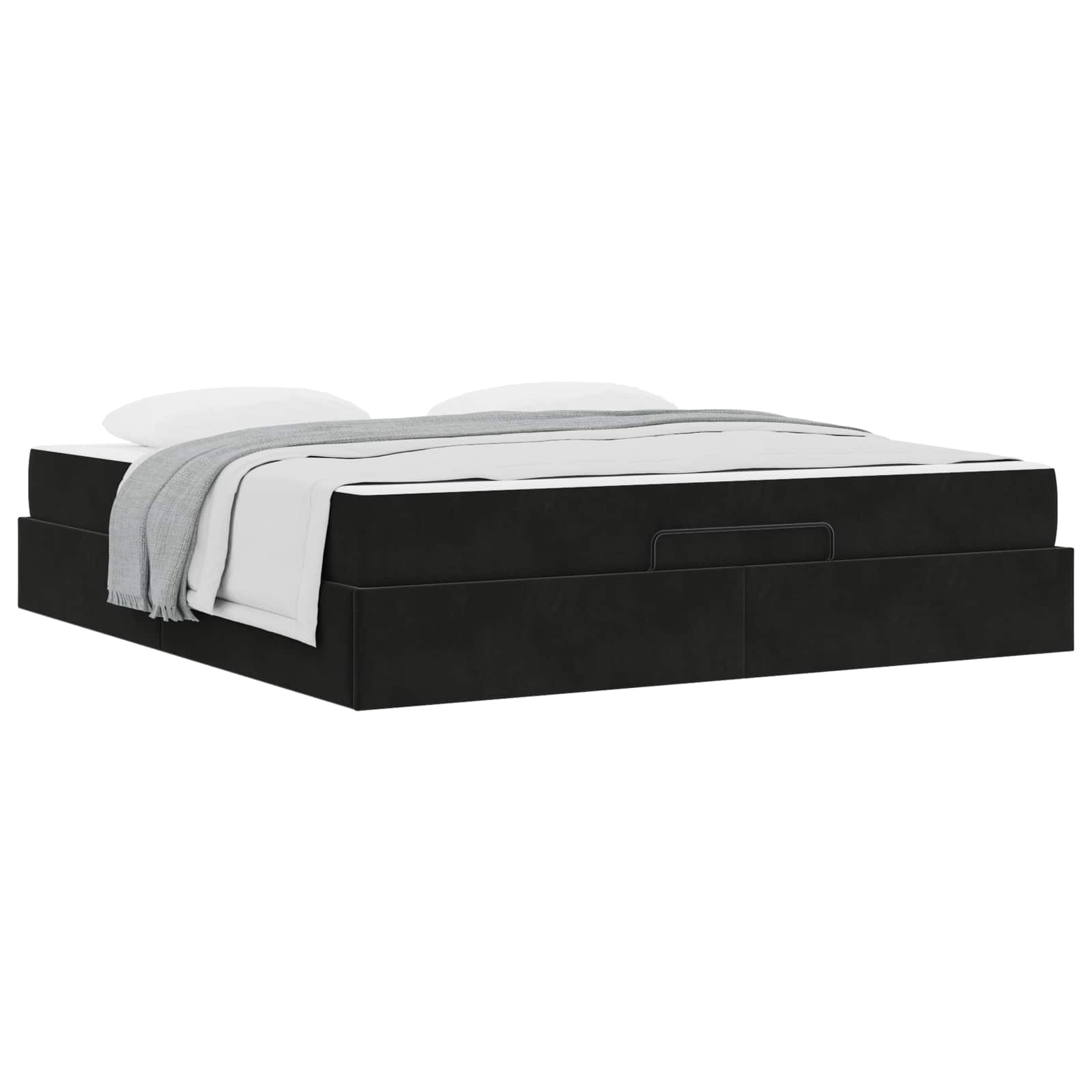Cadre de lit avec matelas 2 pcs Noir Velours - XIOS