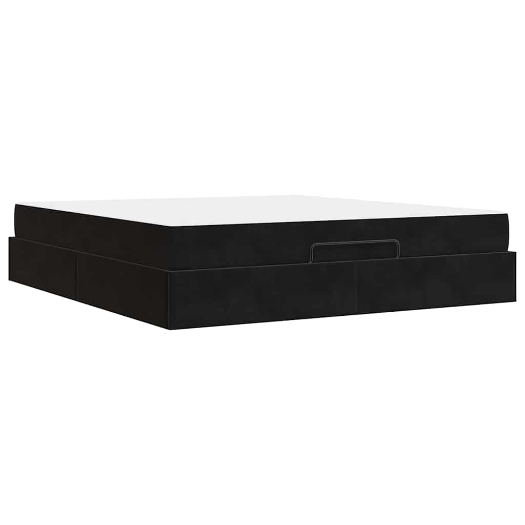 Cadre de lit avec matelas 2 pcs Noir Velours - XIOS