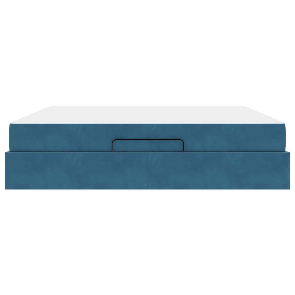 Cadre de lit avec matelas 2 pcs Bleu Velours - XIOS