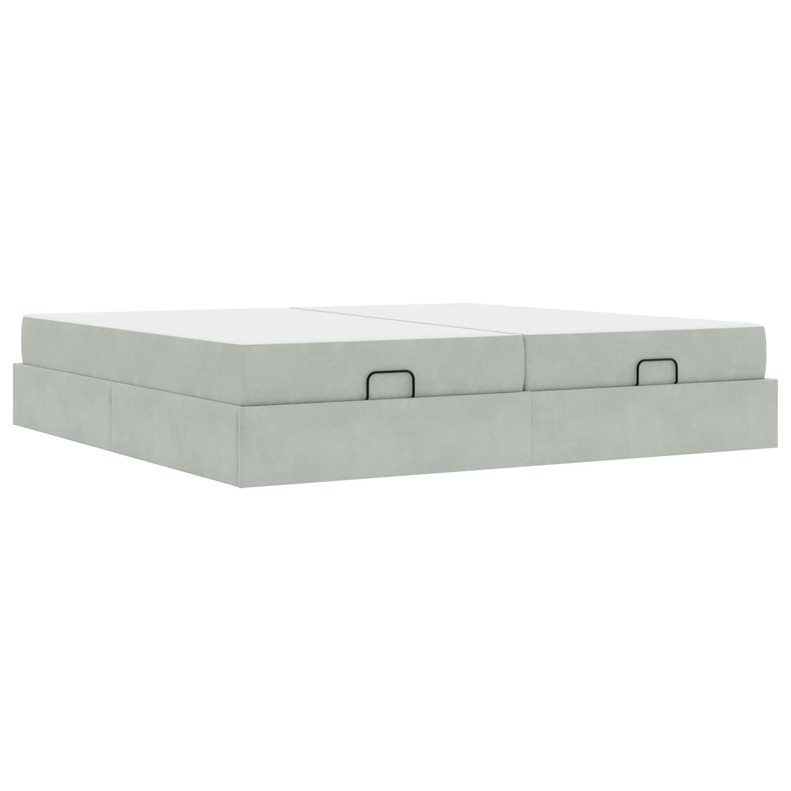 Cadre de lit avec matelas 2 pc Gris clair Velours