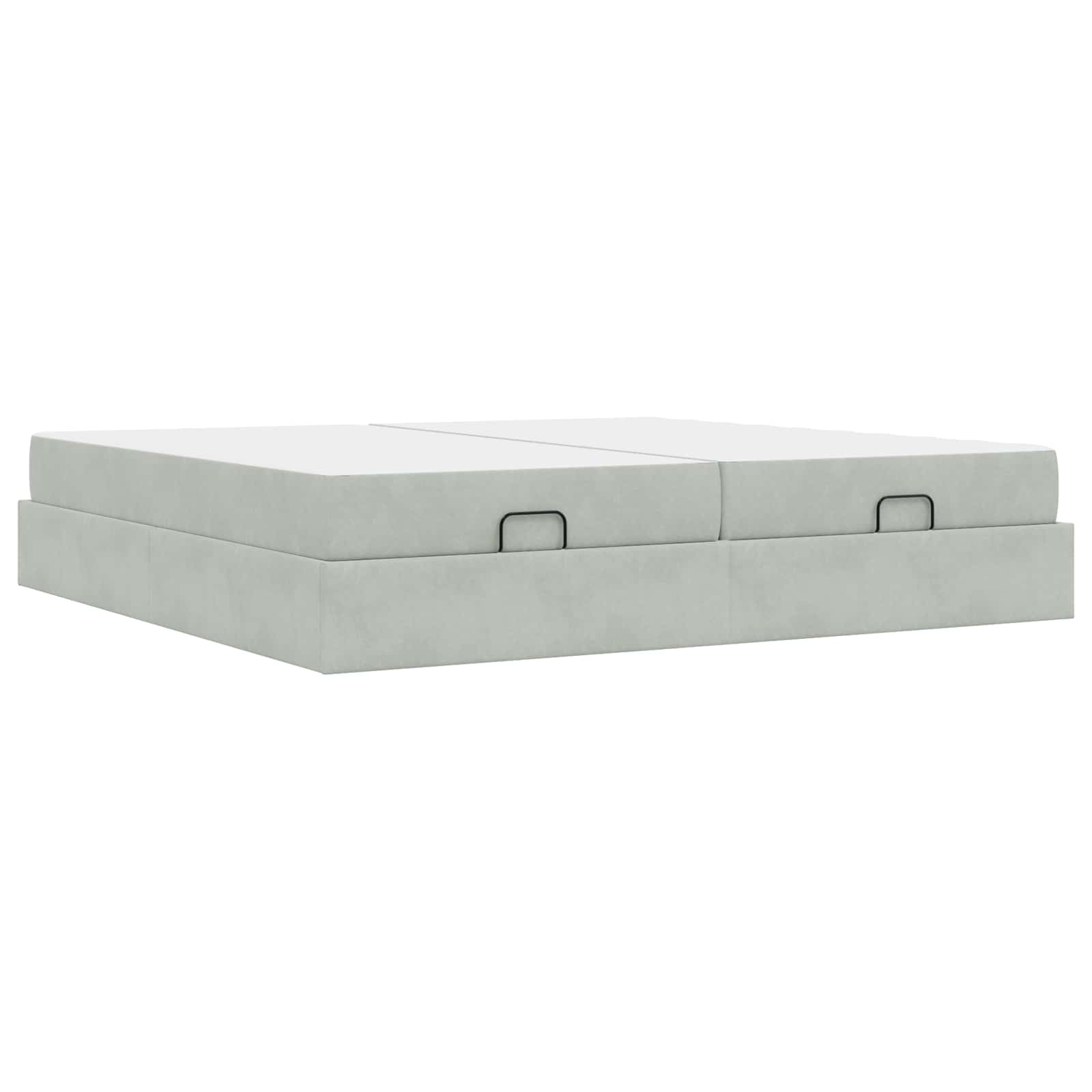 Cadre de lit avec matelas 2 pc Gris clair Velours
