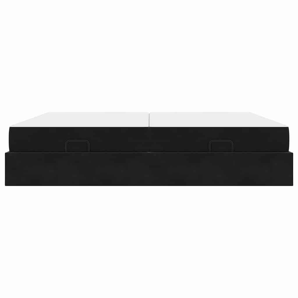 Cadre de lit avec matelas avec matelas 2 pcs Noir Velours - XIOS