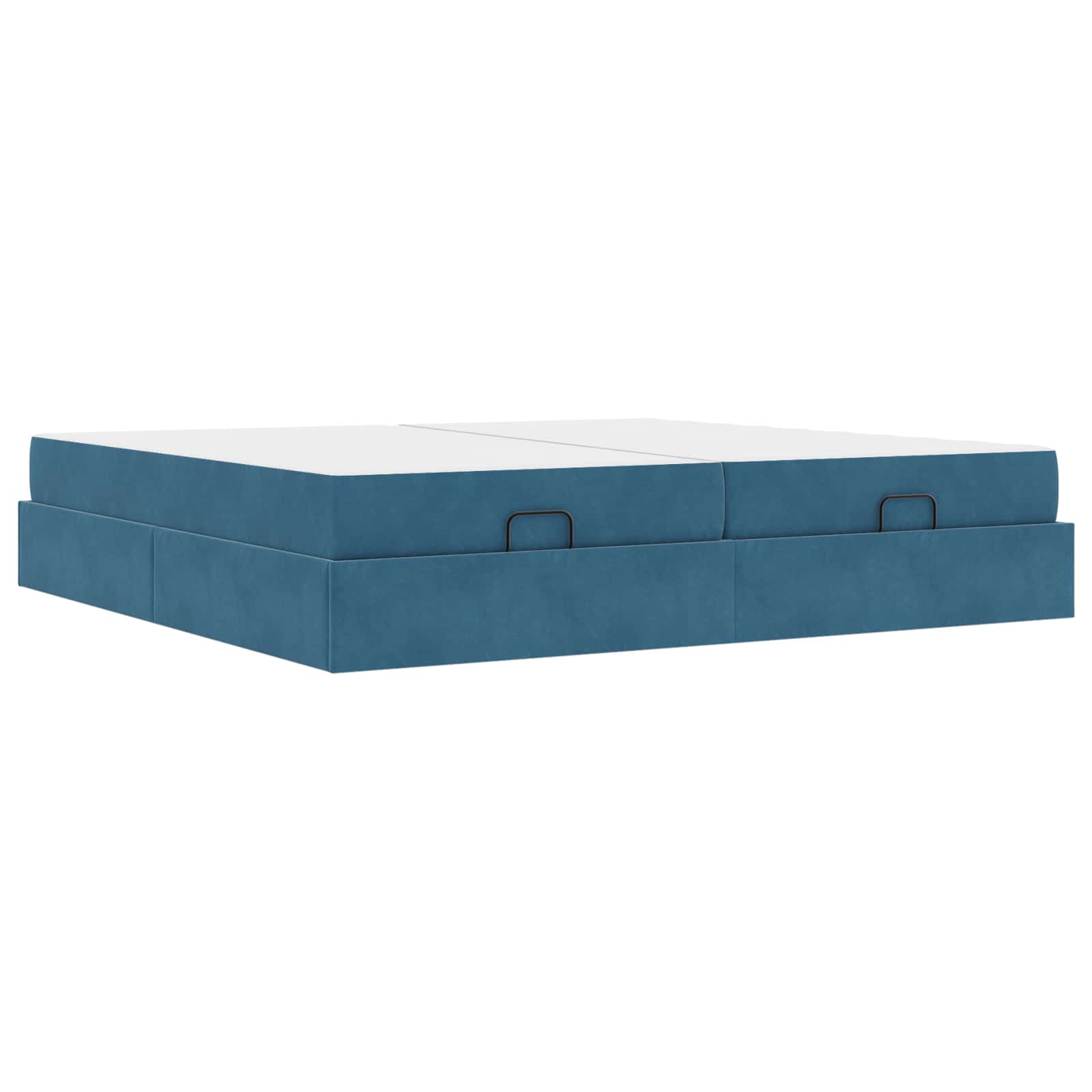 Cadre de lit avec matelas avec matelas 2 pcs Bleu Velours - XIOS