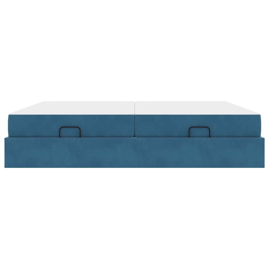 Cadre de lit avec matelas avec matelas 2 pcs Bleu Velours - XIOS