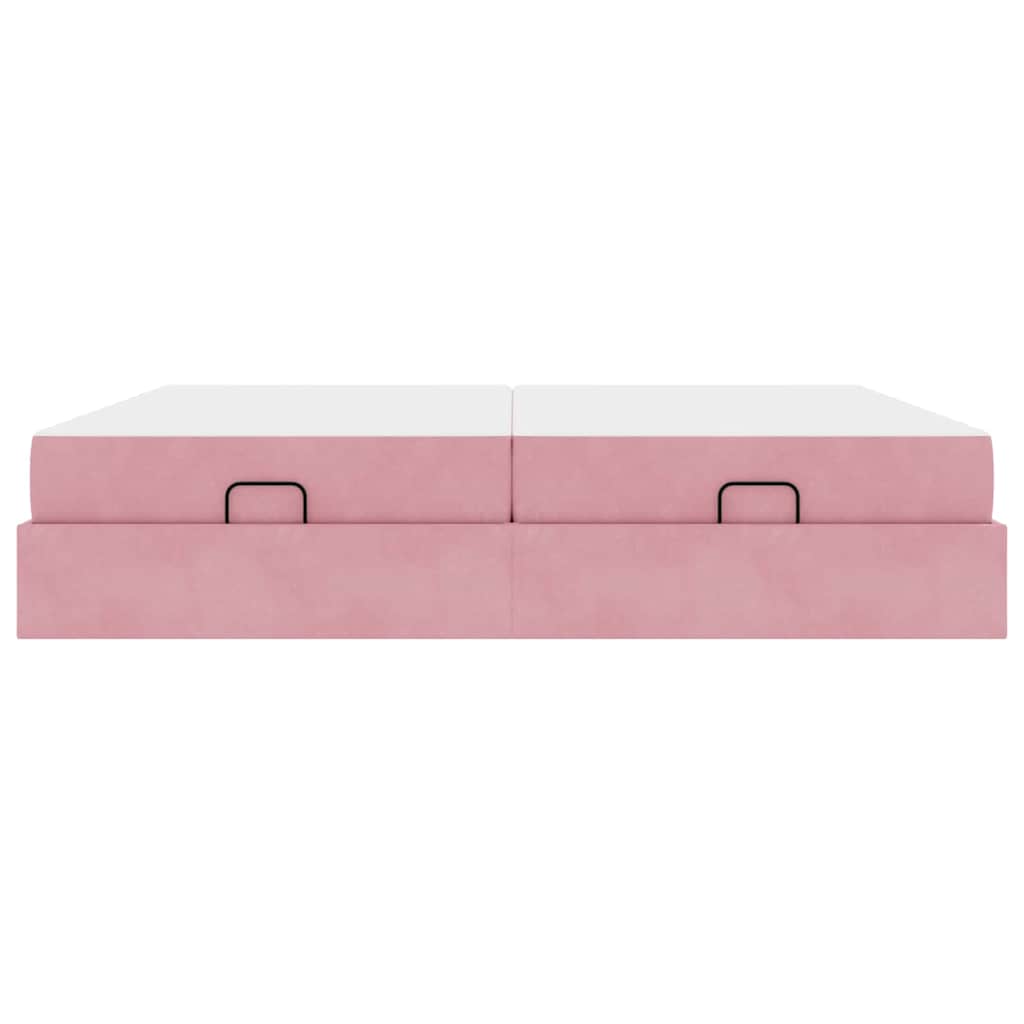 Cadre de lit avec matelas avec matelas 2 pcs Rose Velours - XIOS