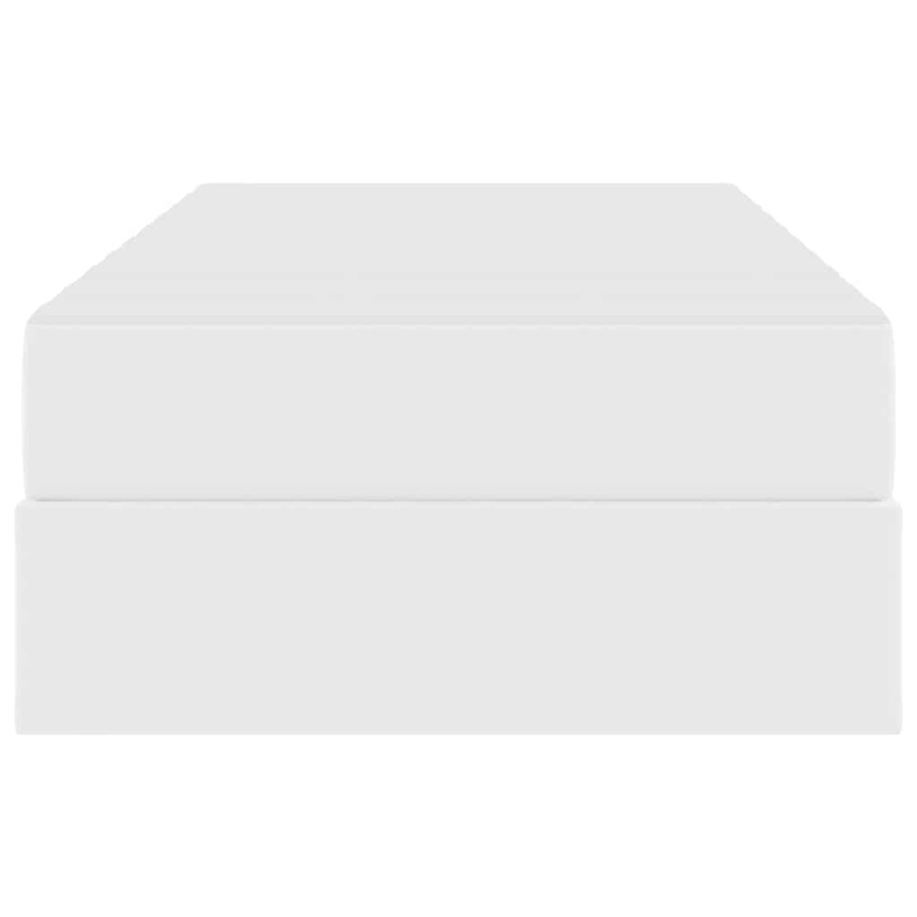 Lit avec rangement et matelas avec matelas 2 pcs Blanc Cuir - XIOS