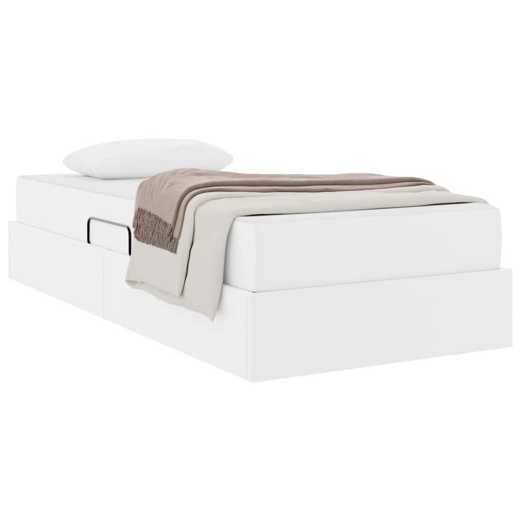Lit avec rangement et matelas avec matelas 2 pcs Blanc Cuir - XIOS