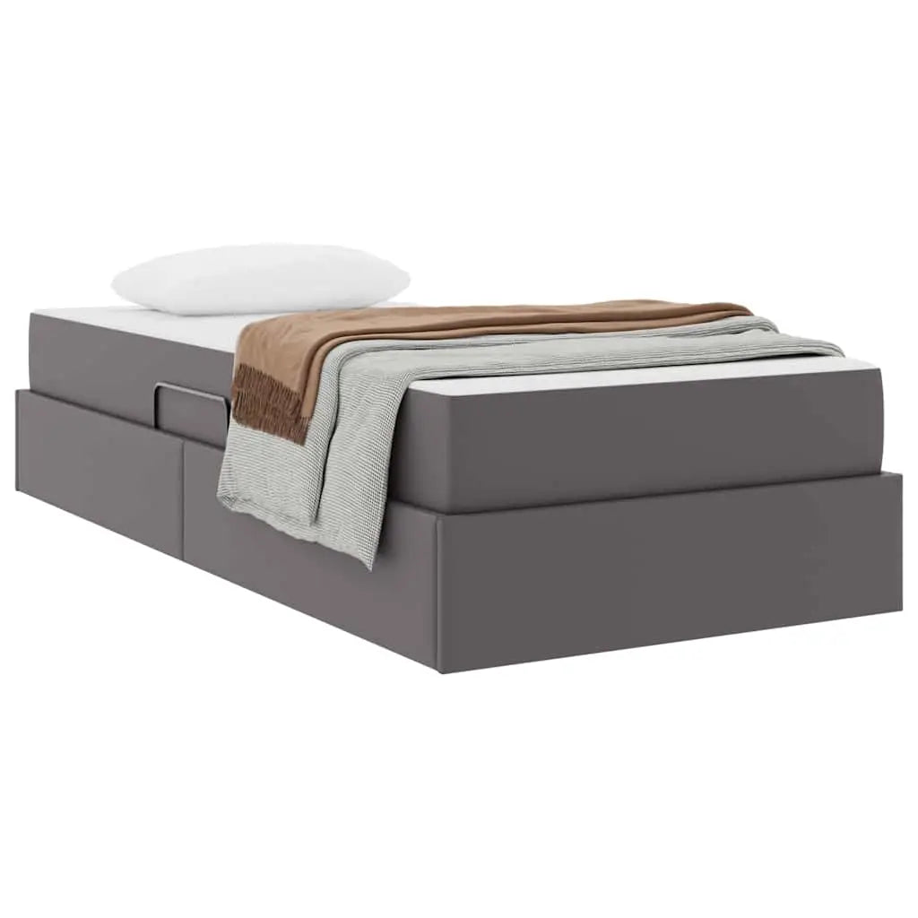Lit avec rangement et matelas avec stockage 2 pc Gris Cuir - XIOS