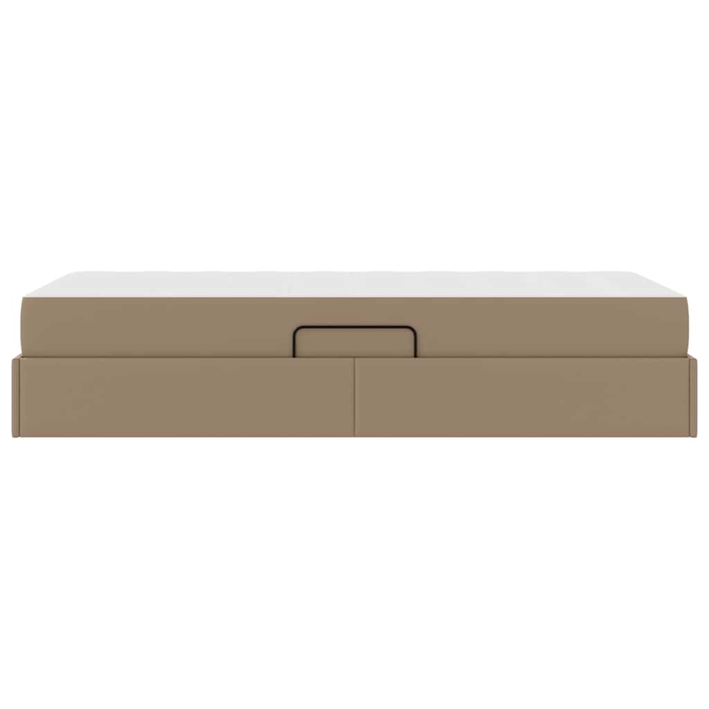 Lit avec rangement et matelas 2 pcs Cappuccino Cuir - XIOS