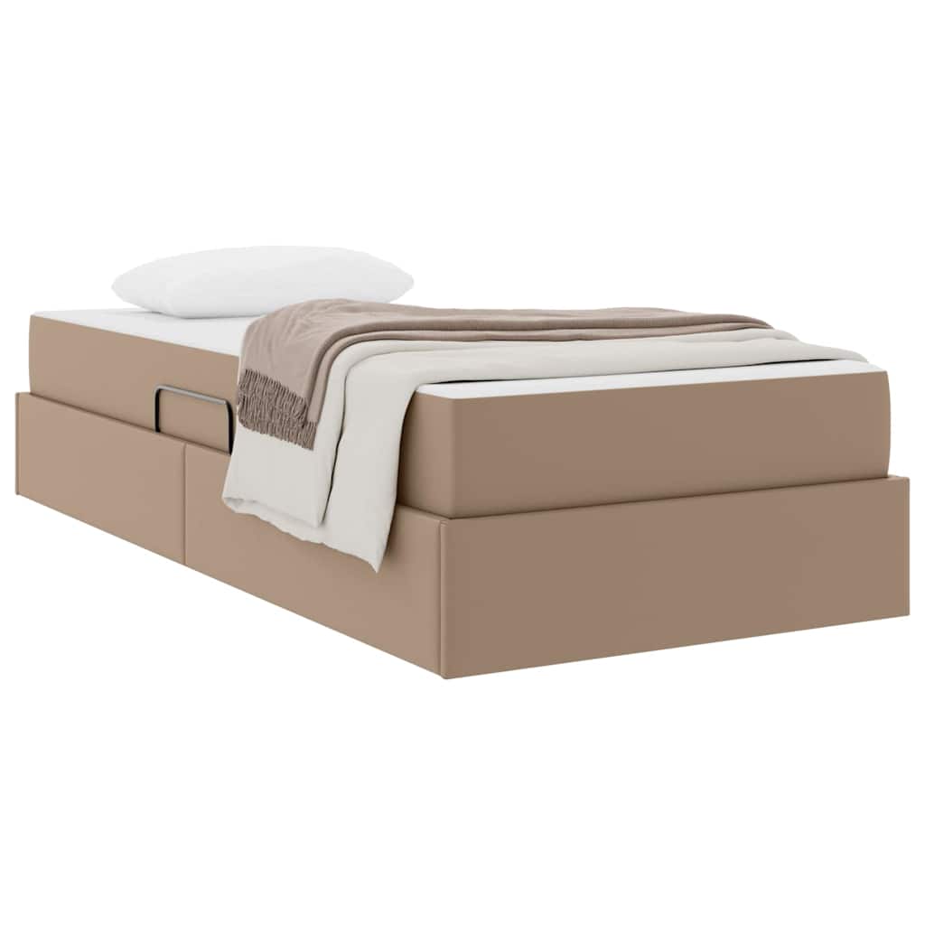 Lit avec rangement et matelas 2 pcs Cappuccino Cuir - XIOS