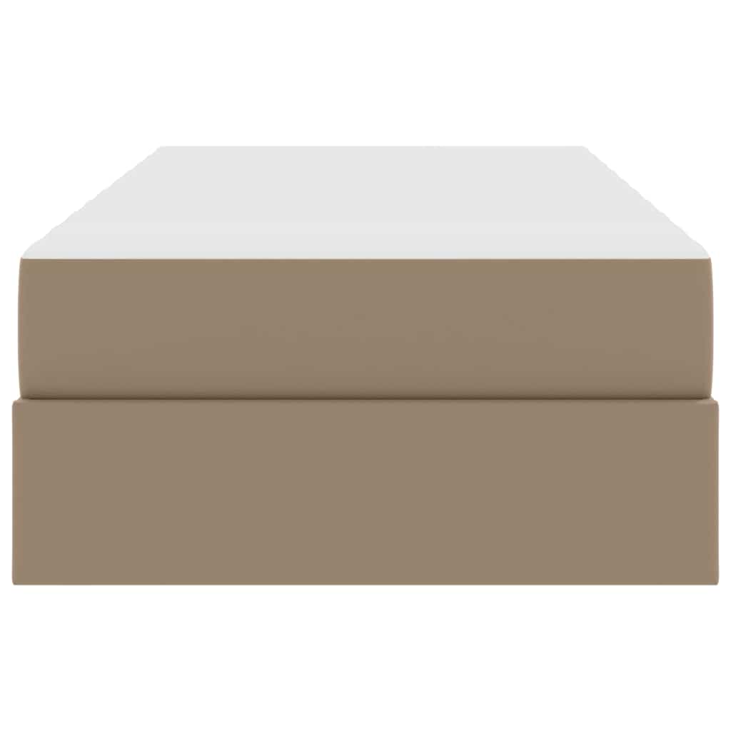 Lit avec rangement et matelas 2 pcs Cappuccino Cuir - XIOS