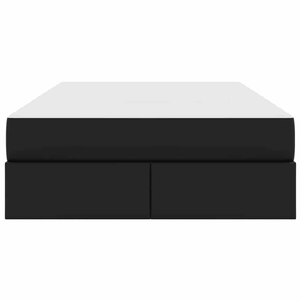 Lit avec rangement et matelas avec matelas 2 pcs Noir Cuir - XIOS