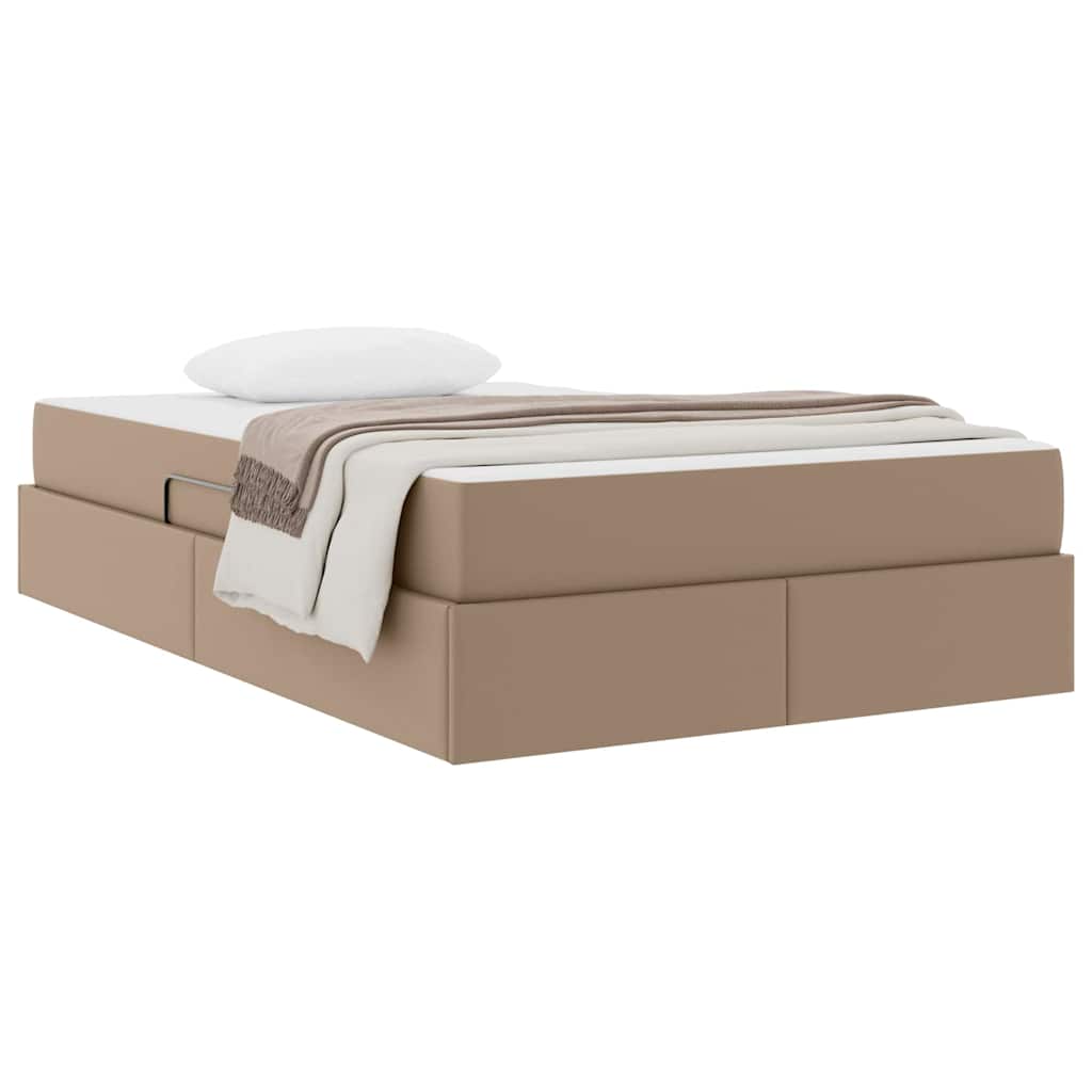 Lit avec rangement et matelas 2 pcs Cappuccino Cuir - XIOS
