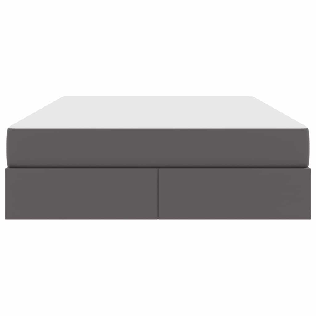 Lit avec rangement et matelas avec matelas 2 pcs Gris Cuir - XIOS