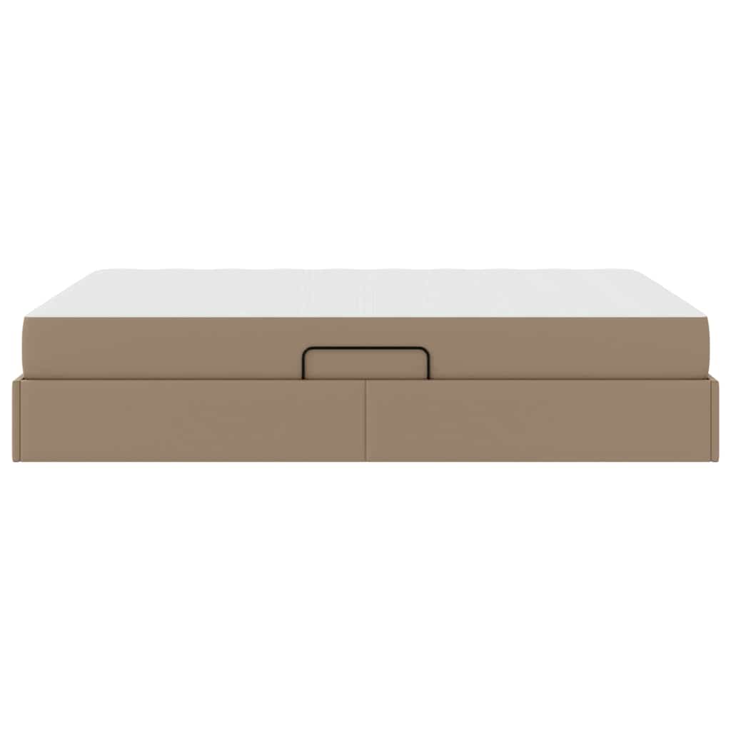 Lit avec rangement et matelas 2 pcs Cappuccino Cuir - XIOS