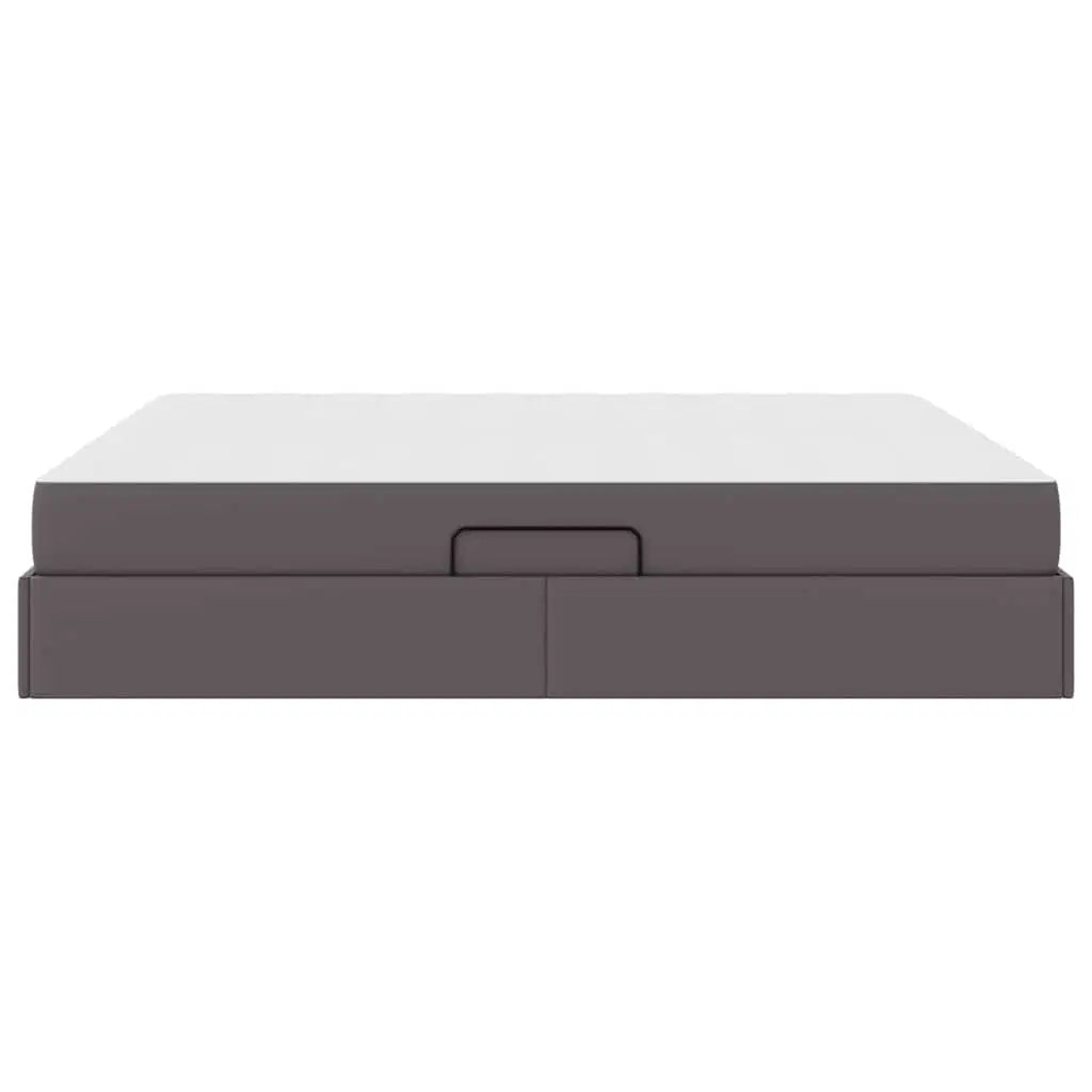 Lit avec rangement et matelas avec stockage 2 pc Gris Cuir - XIOS