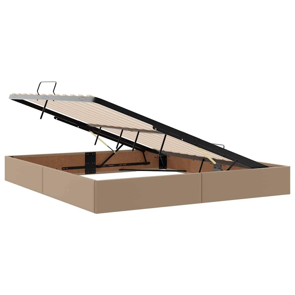 Lit avec rangement et matelas 2 pcs Cappuccino Cuir - XIOS