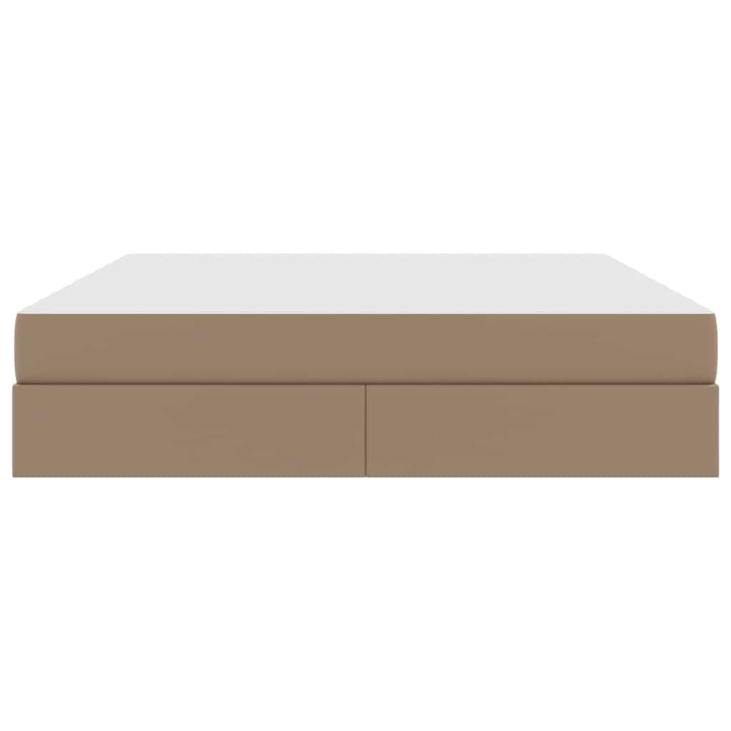 Lit avec rangement et matelas 2 pcs Cappuccino Cuir - XIOS