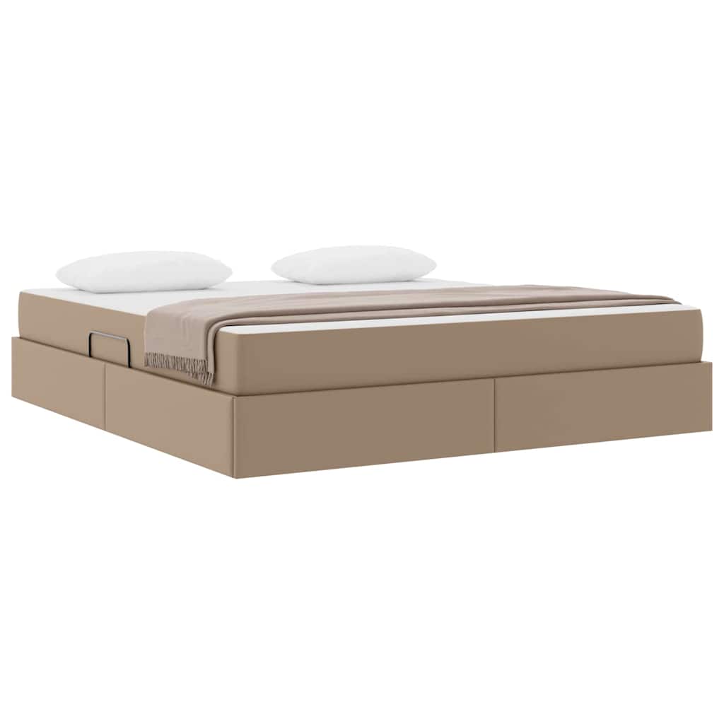 Lit avec rangement et matelas 2 pcs Cappuccino Cuir - XIOS