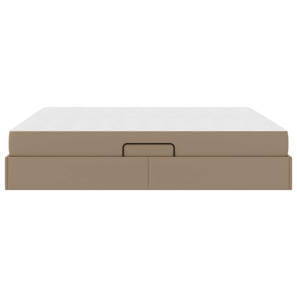 Lit avec rangement et matelas 2 pcs Cappuccino Cuir - XIOS