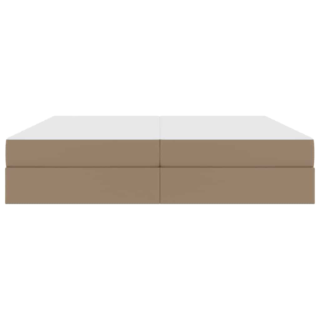 Lit avec rangement et matelas 2 pcs Cappuccino Cuir - XIOS