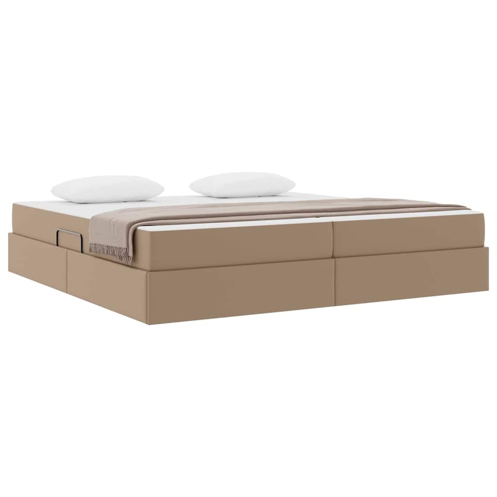 Lit avec rangement et matelas 2 pcs Cappuccino Cuir - XIOS