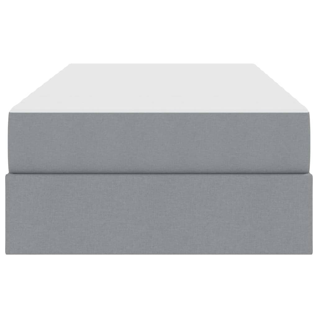 Lit avec rangement et matelas Gris clair 90 x 190 cm Polyester - XIOS