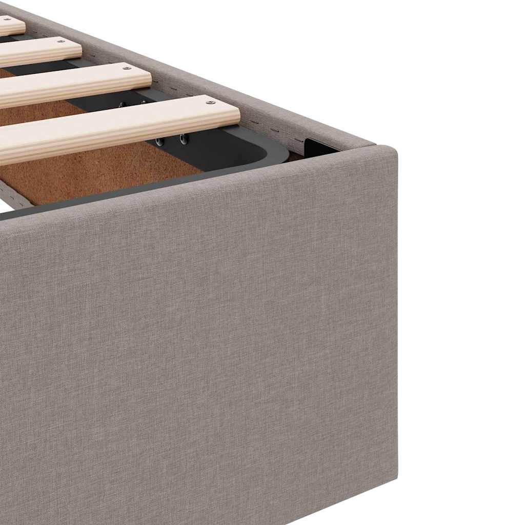 Lit avec rangement et matelas Taupe 90 x 190 cm Polyester - XIOS