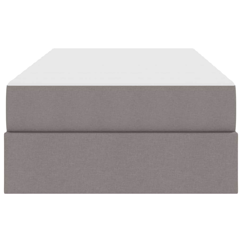 Lit avec rangement et matelas Taupe 90 x 190 cm Polyester - XIOS