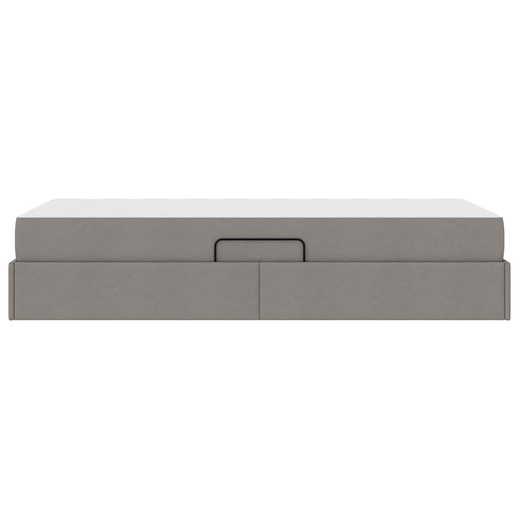 Lit avec rangement et matelas Taupe 90 x 190 cm Polyester - XIOS
