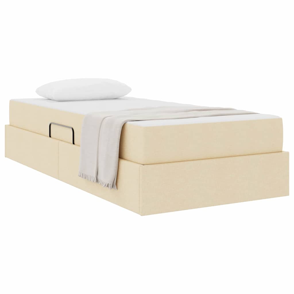 Lit avec rangement et matelas Crème 90 x 190 cm Polyester - XIOS