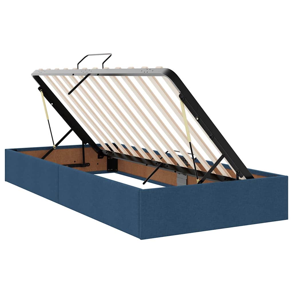 Lit avec rangement et matelas Bleu 90 x 190 cm Polyester - XIOS