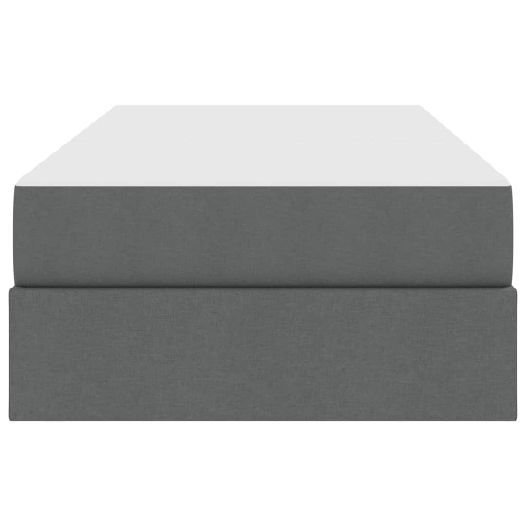 Lit avec rangement et matelas Gris foncé 90 x 200 cm Polyester - XIOS