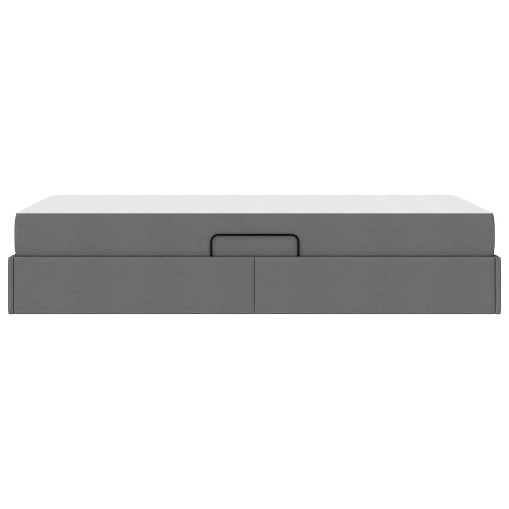 Lit avec rangement et matelas Gris foncé 90 x 200 cm Polyester - XIOS