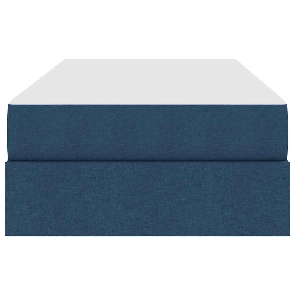 Lit avec rangement et matelas Bleu 90 x 200 cm Polyester - XIOS