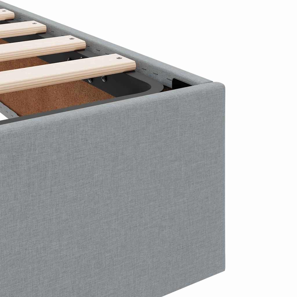 Lit avec rangement et matelas Gris clair 100 x 200 cm Polyester - XIOS