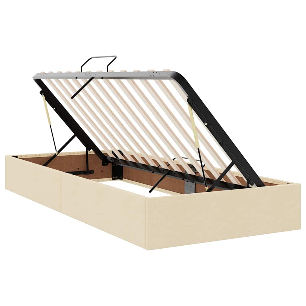 Lit avec rangement et matelas Crème 100 x 200 cm Polyester - XIOS