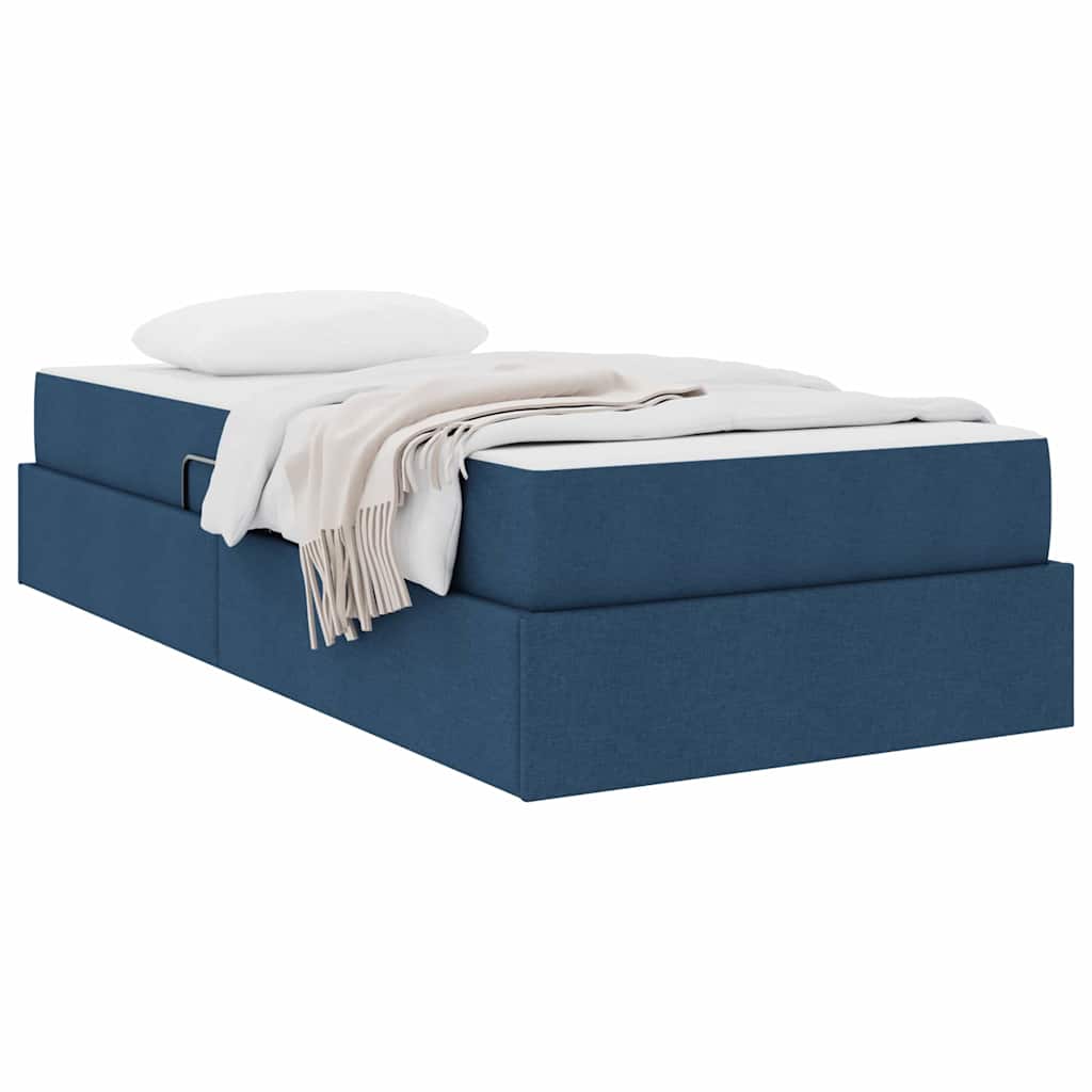 Lit avec rangement et matelas Bleu 100 x 200 cm Polyester - XIOS