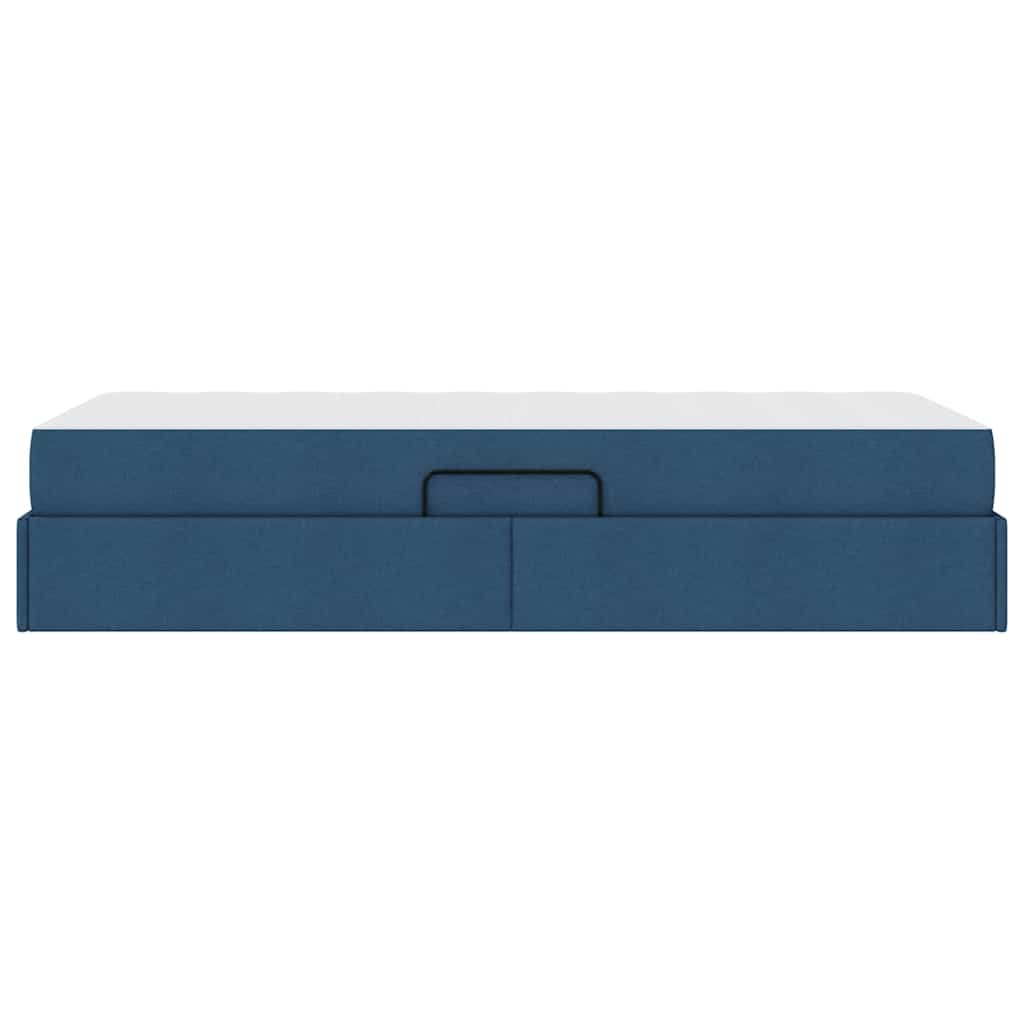 Lit avec rangement et matelas Bleu 100 x 200 cm Polyester - XIOS