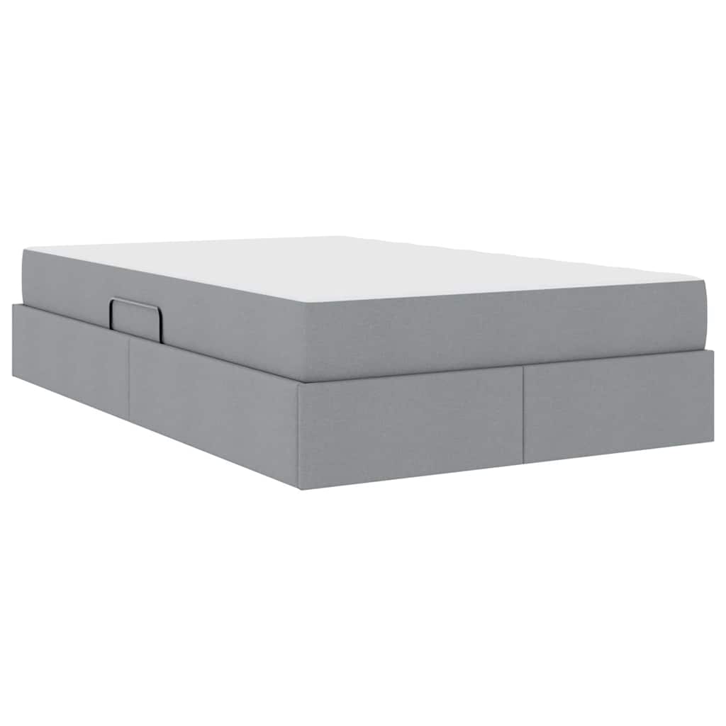 Lit avec rangement et matelas Gris clair 120 x 200 cm Polyester - XIOS