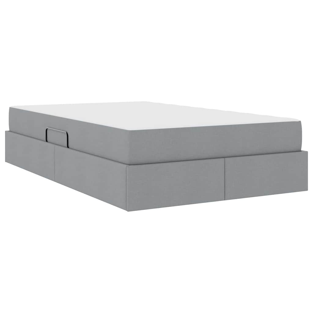 Lit avec rangement et matelas Gris clair 120 x 200 cm Polyester - XIOS