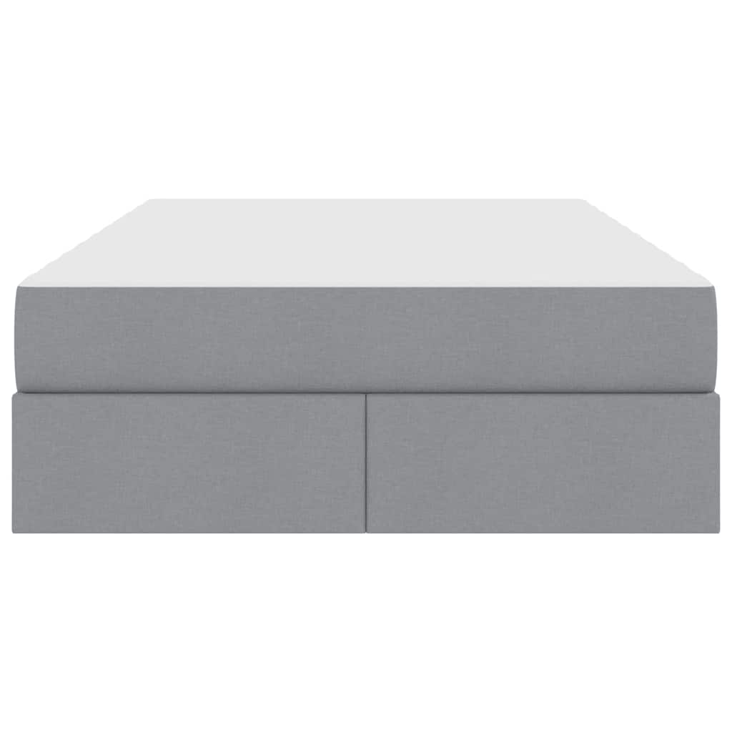 Lit avec rangement et matelas Gris clair 120 x 200 cm Polyester - XIOS