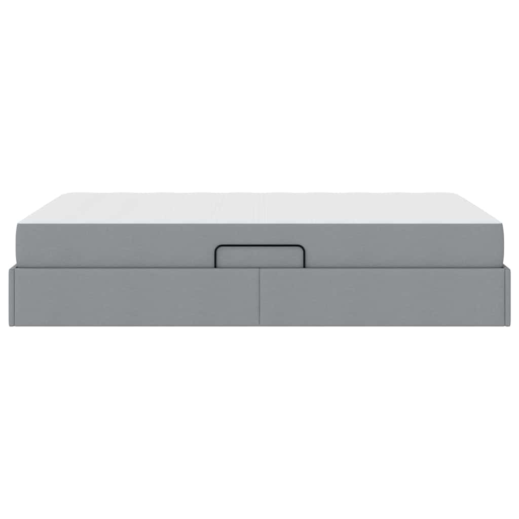 Lit avec rangement et matelas Gris clair 120 x 200 cm Polyester - XIOS