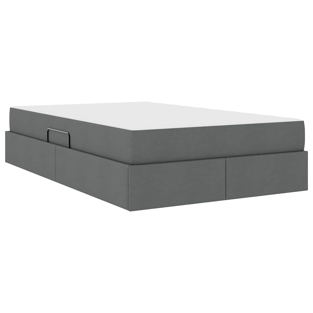 Lit avec rangement et matelas Gris foncé 120 x 200 cm Polyester - XIOS