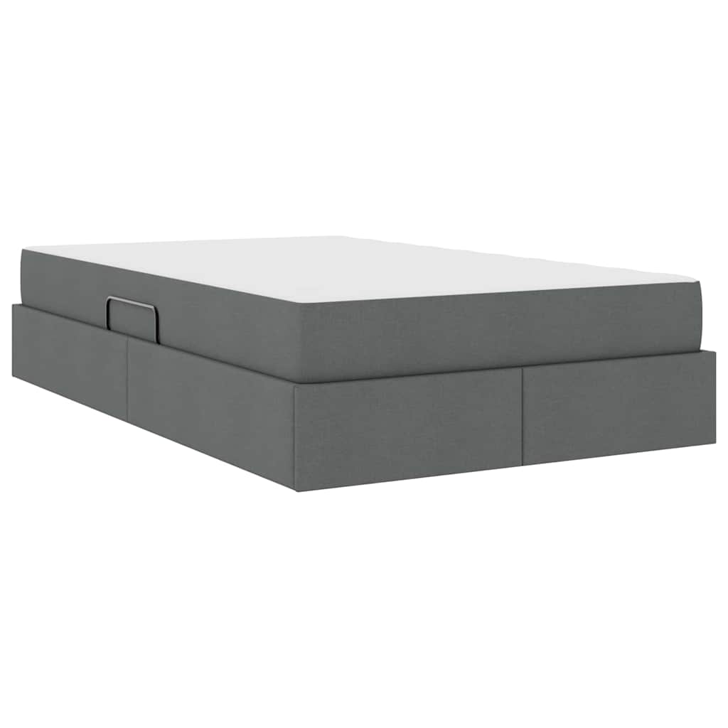 Lit avec rangement et matelas Gris foncé 120 x 200 cm Polyester - XIOS