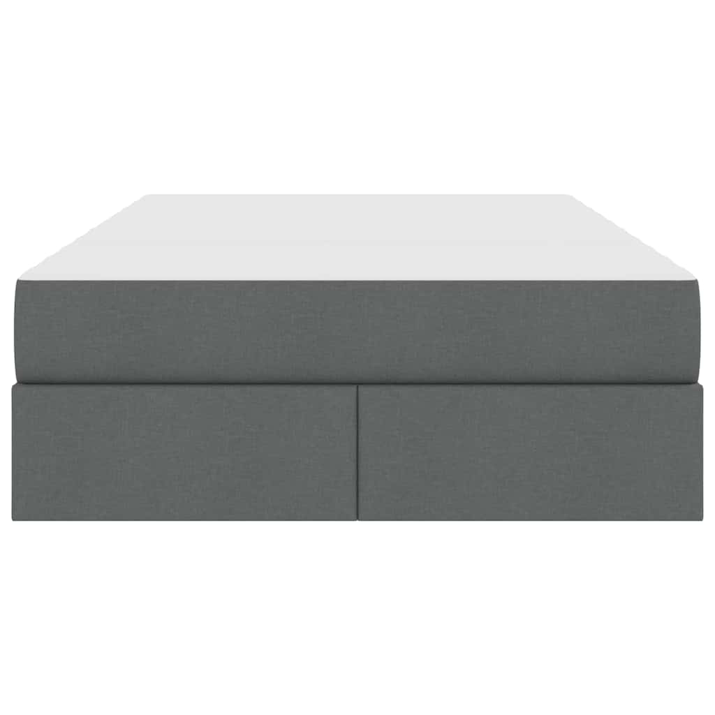 Lit avec rangement et matelas Gris foncé 120 x 200 cm Polyester - XIOS