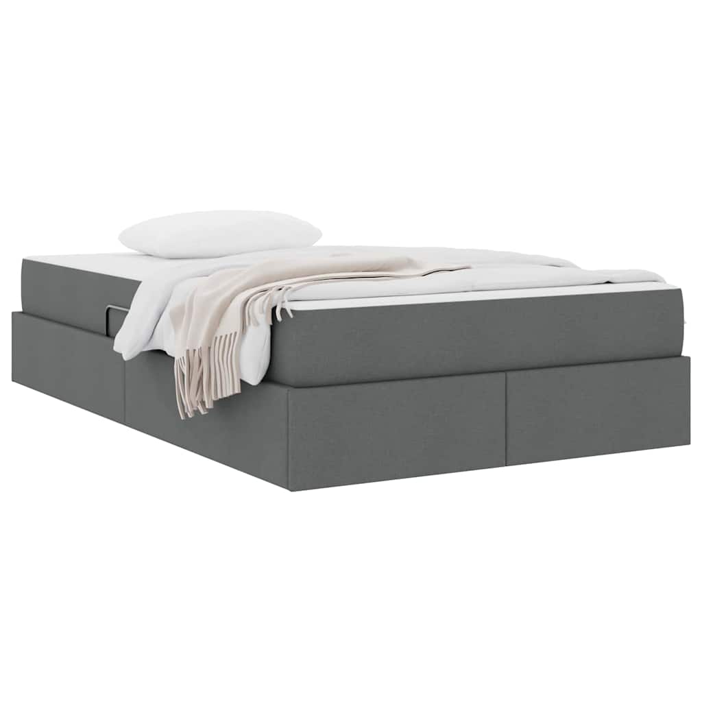 Lit avec rangement et matelas Gris foncé 120 x 200 cm Polyester - XIOS